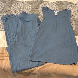 Victoria's Secret blue Pajama Set LG - LONG